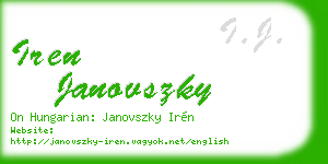 iren janovszky business card